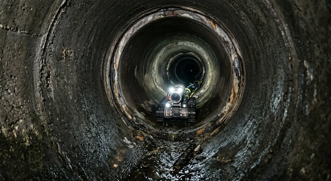 Robotic sewer camera inspecting pipe interior for Sewer Line Cleaning in St. Joseph